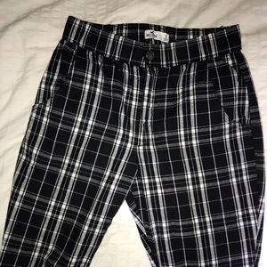 Black and white plaid pants
